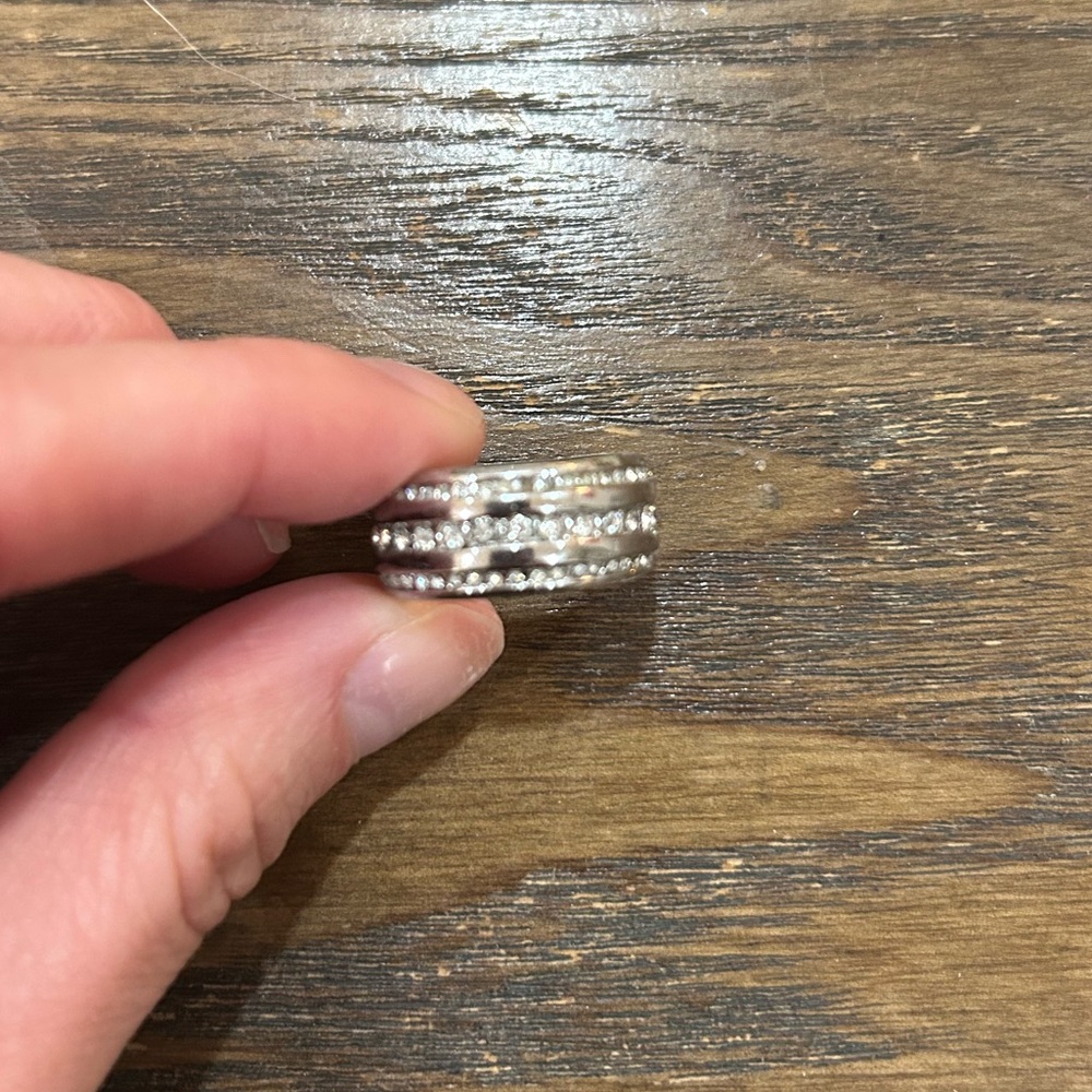 Ann Taylor Silver Textured Band Ring